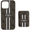 Etui Guess 4G Stripes z portfelem        Magsafe do iPhone 16 Pro Max brązowy